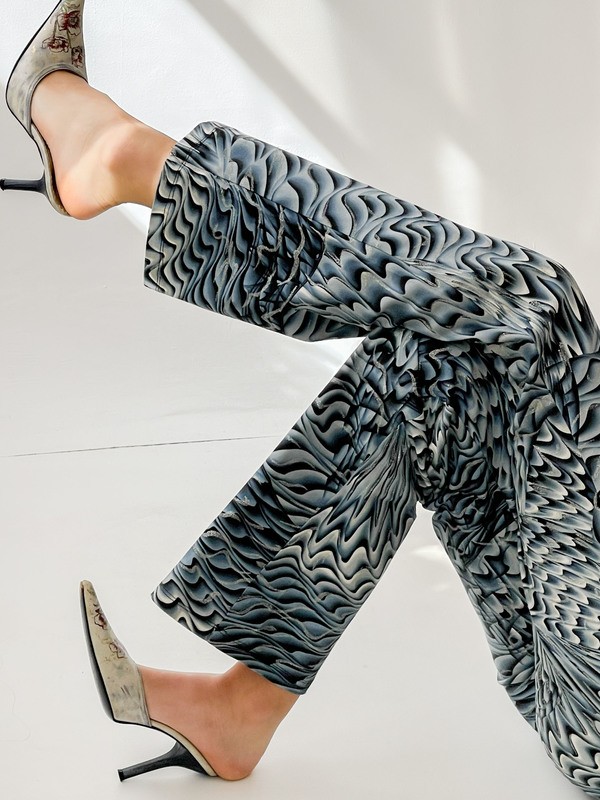 Vintage Wavy Op Art Baby Flare Pants Vintage Wavy Op Art Baby Flare Pants