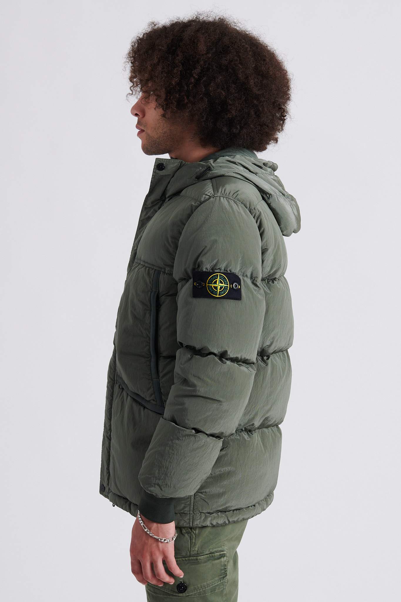 Stone Island 44508 Nylon Metal DownTC Hooded Jacket Sage Garmentory