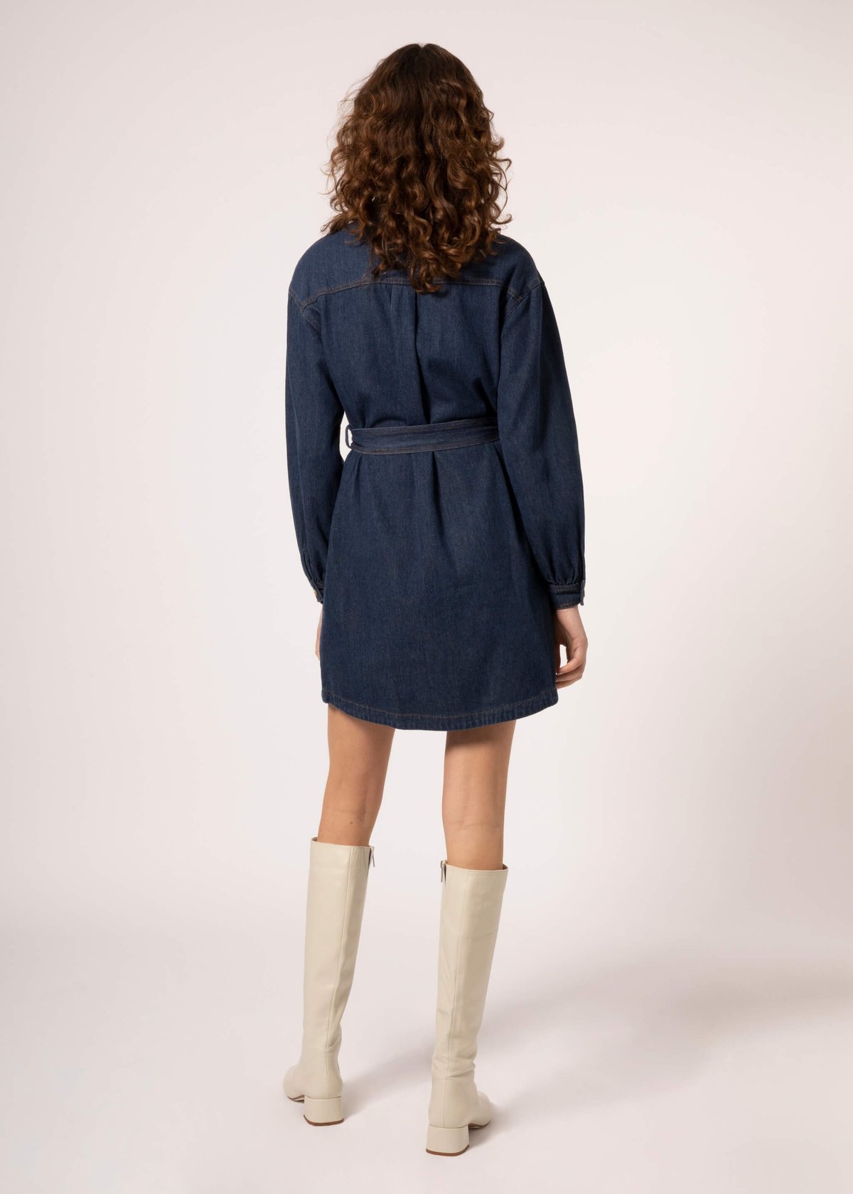 frnch denim dress FRNCH Ellyne Denim Buttoned Mini Dress (M)