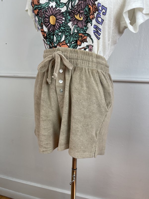 DONNI. Tan Terry Shorts (S) DONNI. Tan Terry Shorts (S)