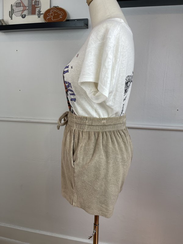 DONNI. Tan Terry Shorts (S) DONNI. Tan Terry Shorts (S)