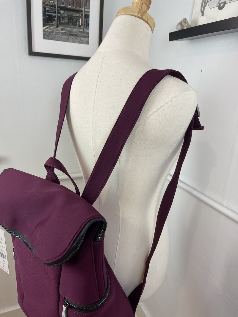 Sweaty Betty Purple Maroon Athletic Backpack Sweaty Betty Large Yoga Backpack in Maroon Oxblood... | Depop main image 4