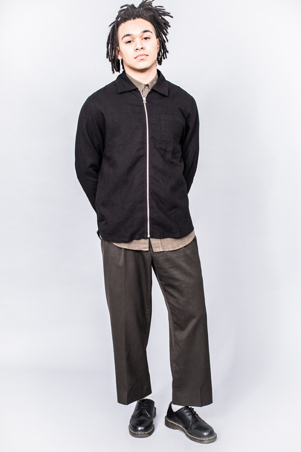 Our Legacy Zip Shirt Washed Black Linen | Garmentory