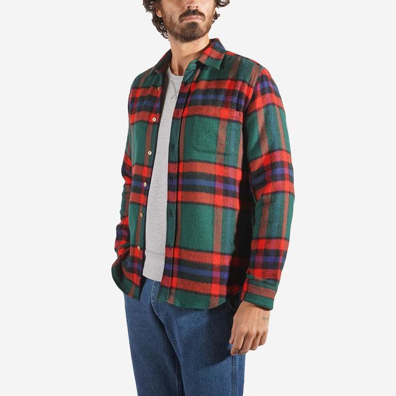 Portuguese Flannel Winter Blanket Big Check Flannel Shirt Forest