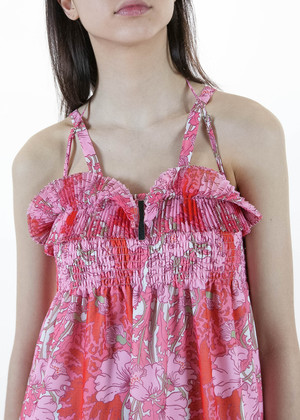 Carven Short Rouge Dress with Frill Carven Short Rouge Dress with Frill