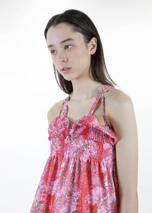 Carven Short Rouge Dress with Frill Carven Short Rouge Dress with Frill