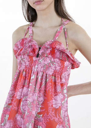 Carven Short Rouge Dress with Frill Carven Short Rouge Dress with Frill