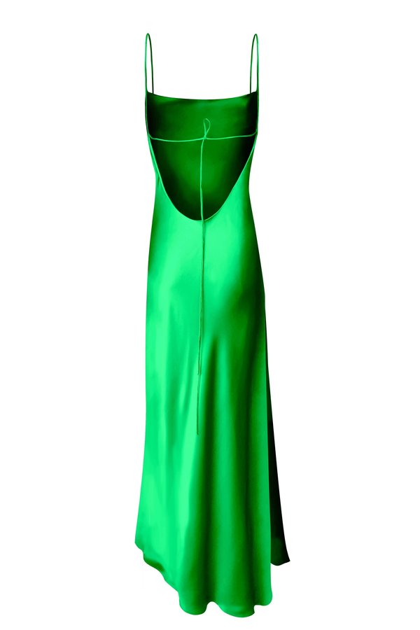 KES Full-Length Juno Front Slit Slip Dress - Green Rose (Pre-Order) KES Full-Length Juno Front Slit Slip Dress - Green Rose (Pre-Order)