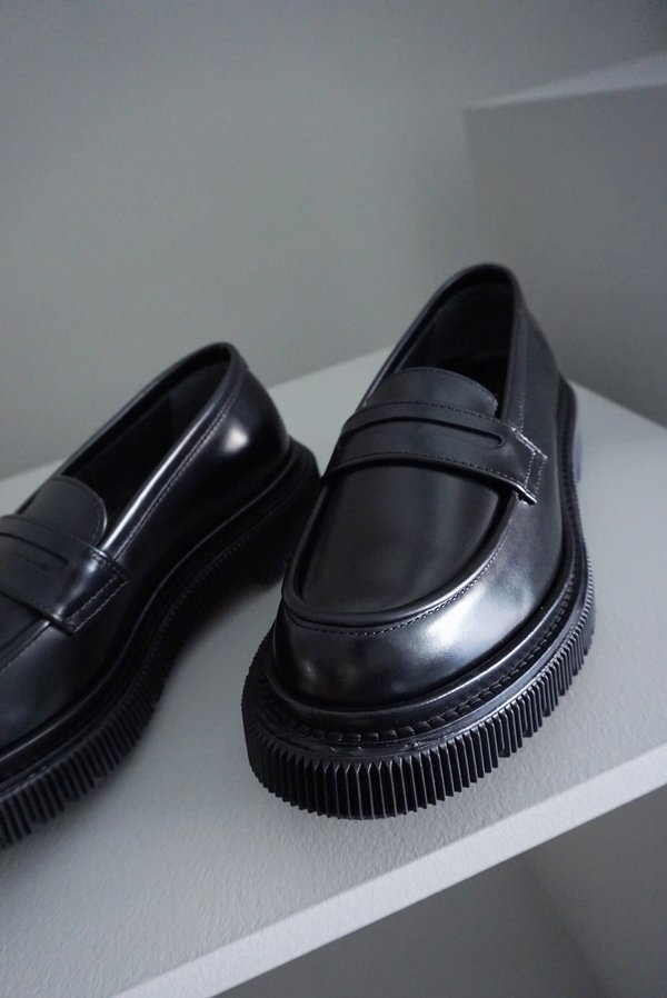 【関税込み】Adieu ブラック Type 159 ローファー ADIEU | TYPE 159 LOAFER INJECTED TPU RUBBER SOLE レザー