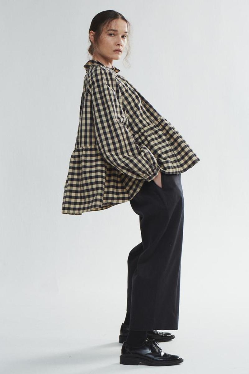 Fabiana Pigna Amandine Shirt - Natural/Navy Check