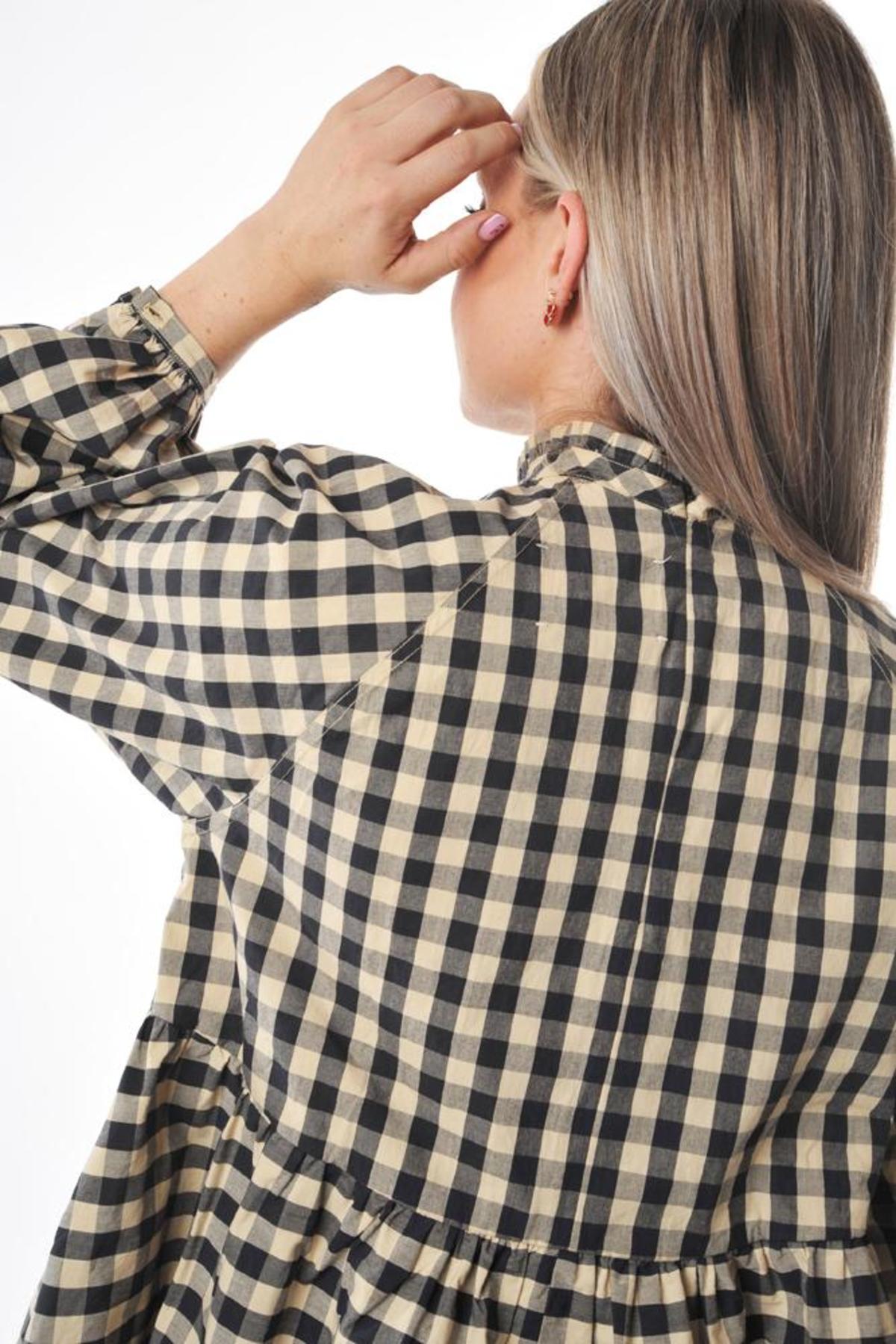 Fabiana Pigna Amandine Shirt - Natural/Navy Check - Image 4 of 7
