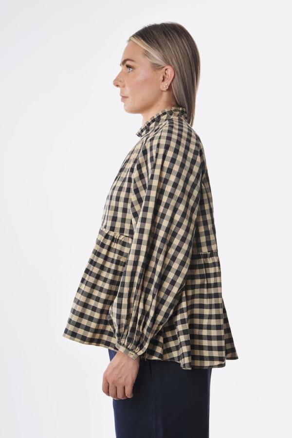 Fabiana Pigna Amandine Shirt - Natural/Navy Check