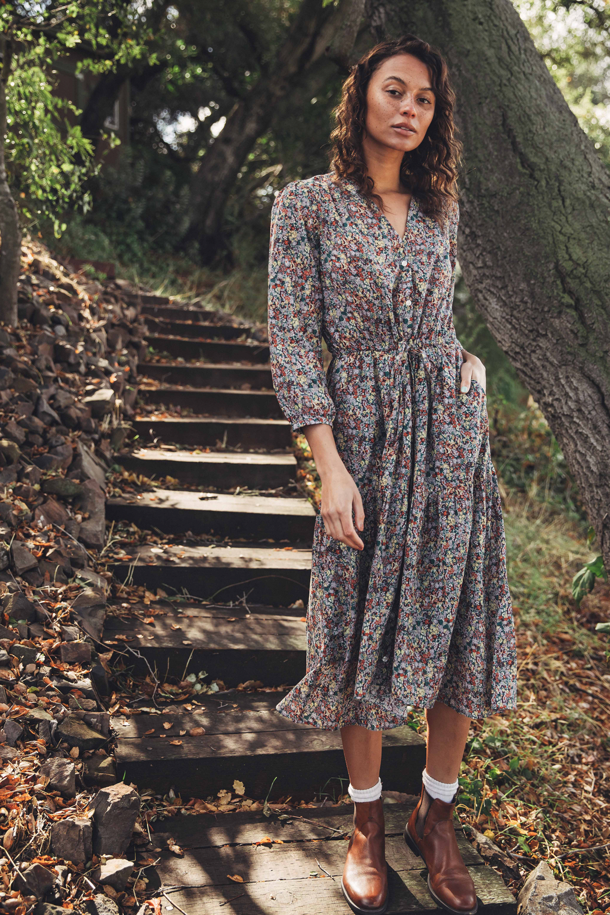Trovata Ainsley Dress - Greenhouse Ditsy Floral | Garmentory