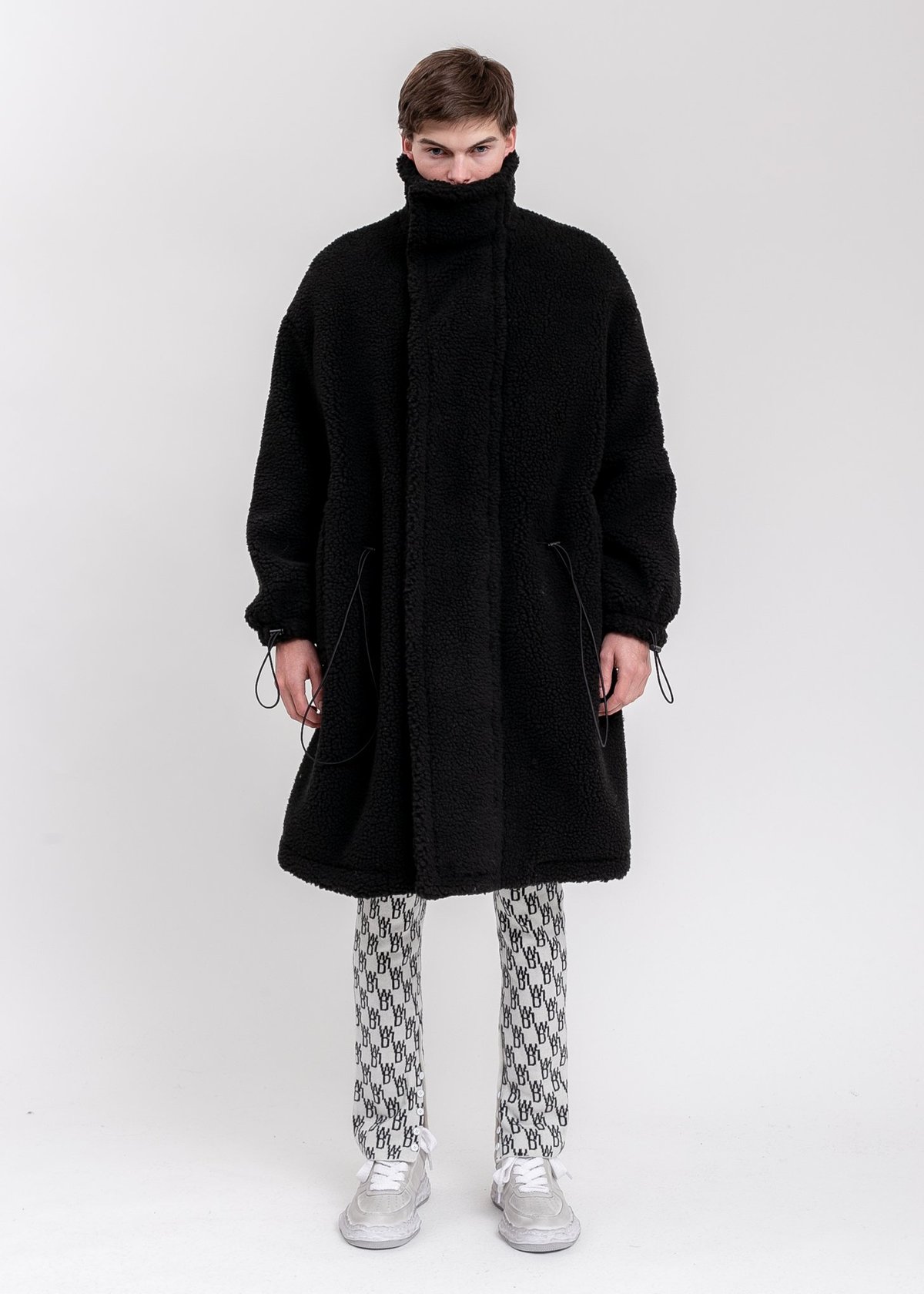 we11done Oversized Shearing Jumper Coat Black Garmentory