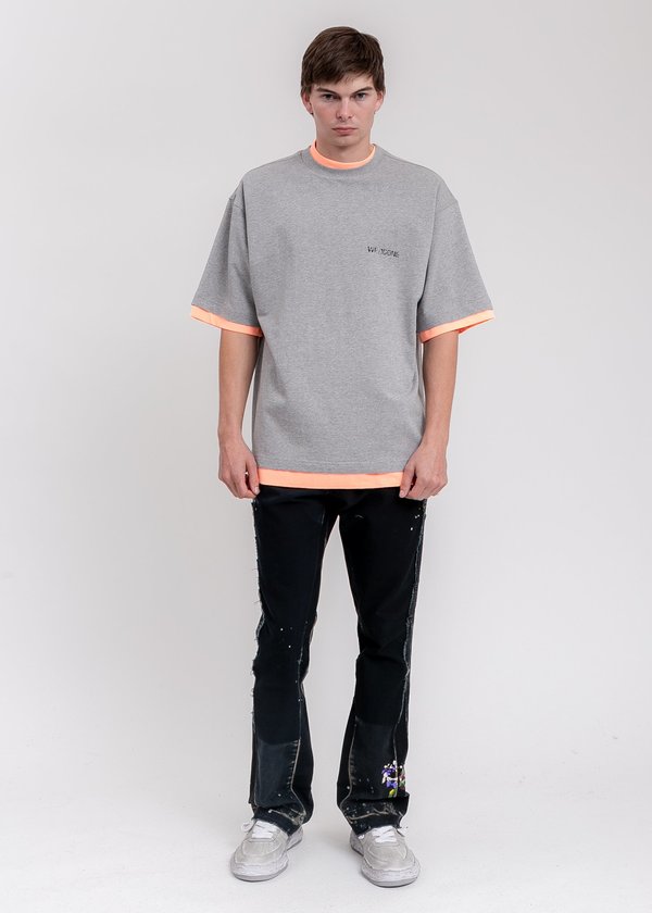 we11done Melange And Neon Orange Reversible Gig Tee shirt