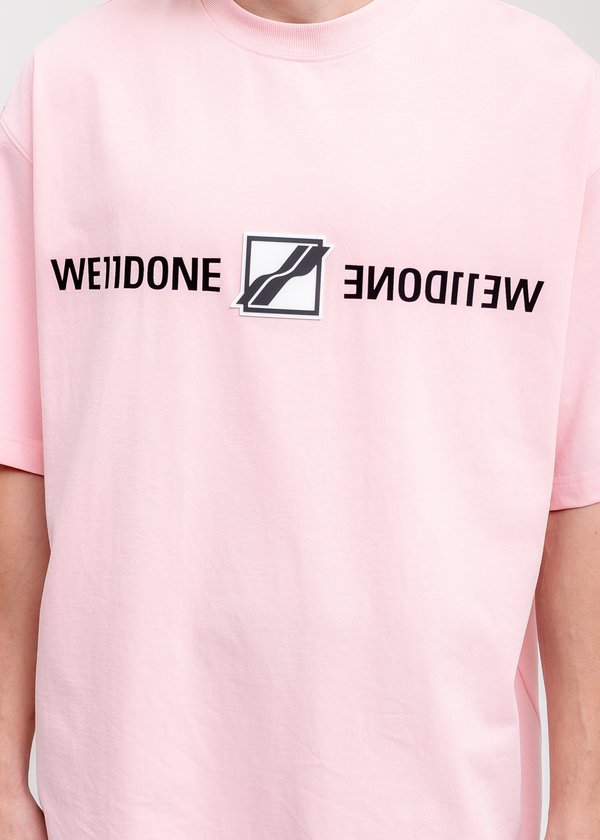 WE11DONE Patched Mirror Logo T-Shirt - Pink | Garmentory