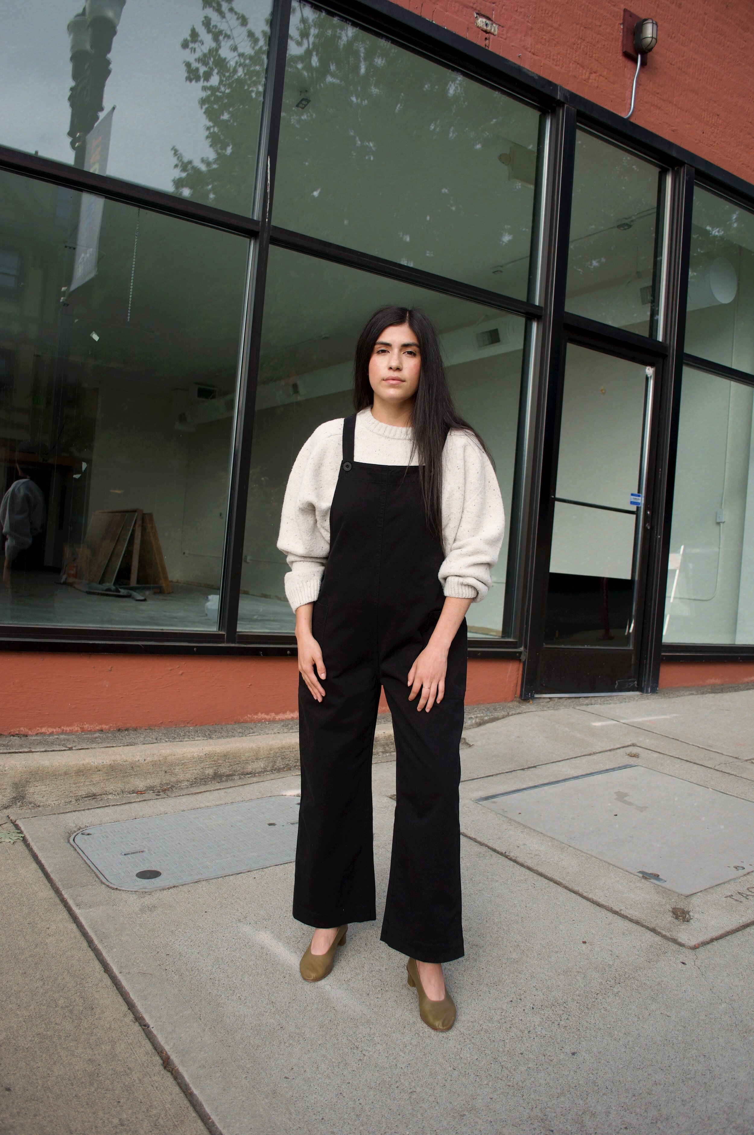 black overall jumper