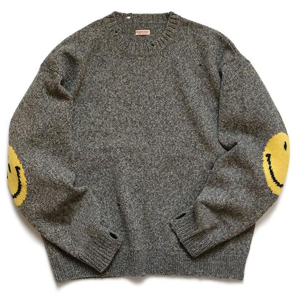 7G Wool Smilie Crew Sweater 'Gray' 7G Wool Smilie Crew Sweater 'Gray'