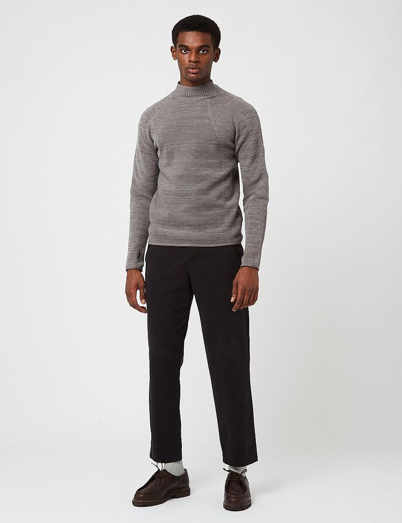 Snow Peak WG Stretch Knit Pullover - Melange Grey | Garmentory