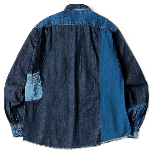 Cotton x Linen IDG patch Kathmandu Shirt 'Indigo' Cotton x Linen IDG patch Kathmandu Shirt 'Indigo'