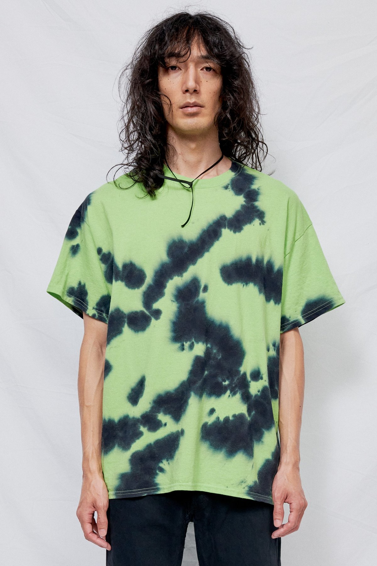 black and green tie dye shirt