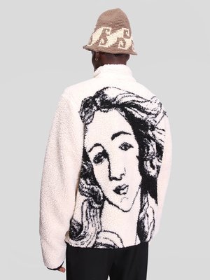 Stussy Venus Jacquard Sherpa Jacket - Bone | Garmentory