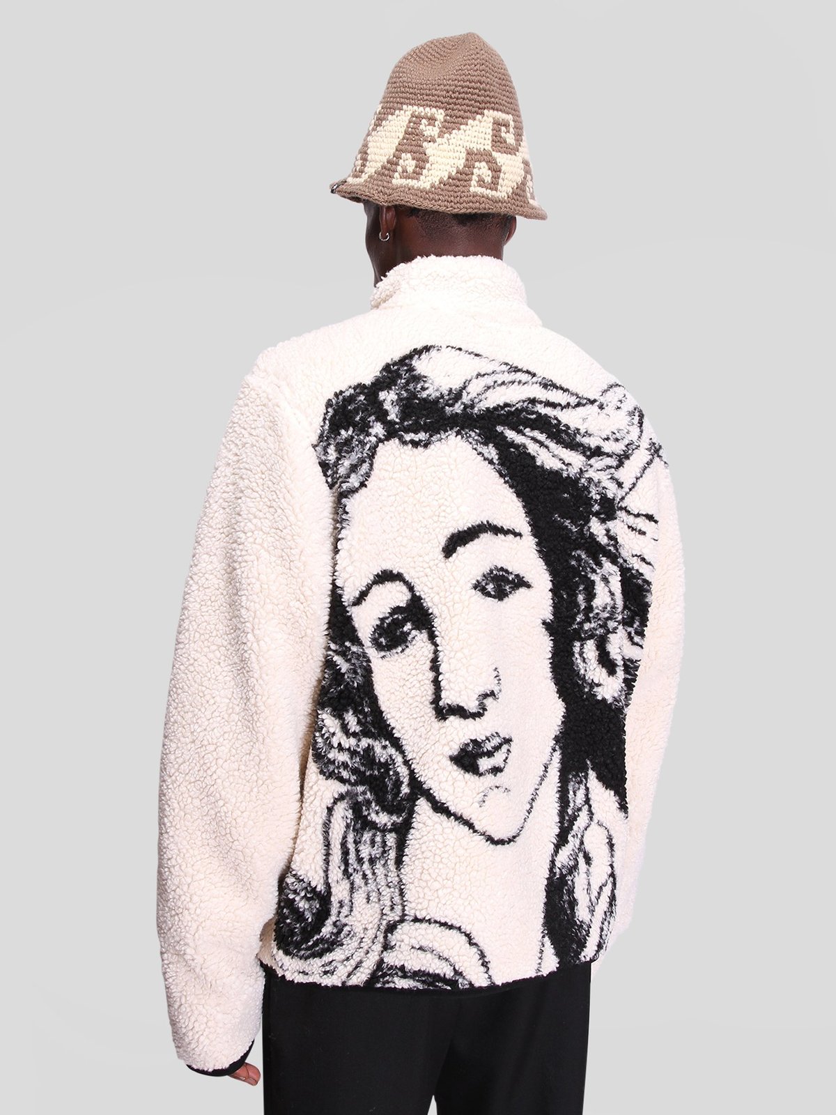 Stussy Venus Jacquard Sherpa Jacket - Bone | Garmentory