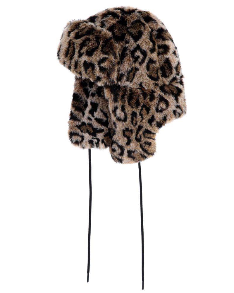 OOF Faux Fur Aviator Hat - Leopard | Garmentory