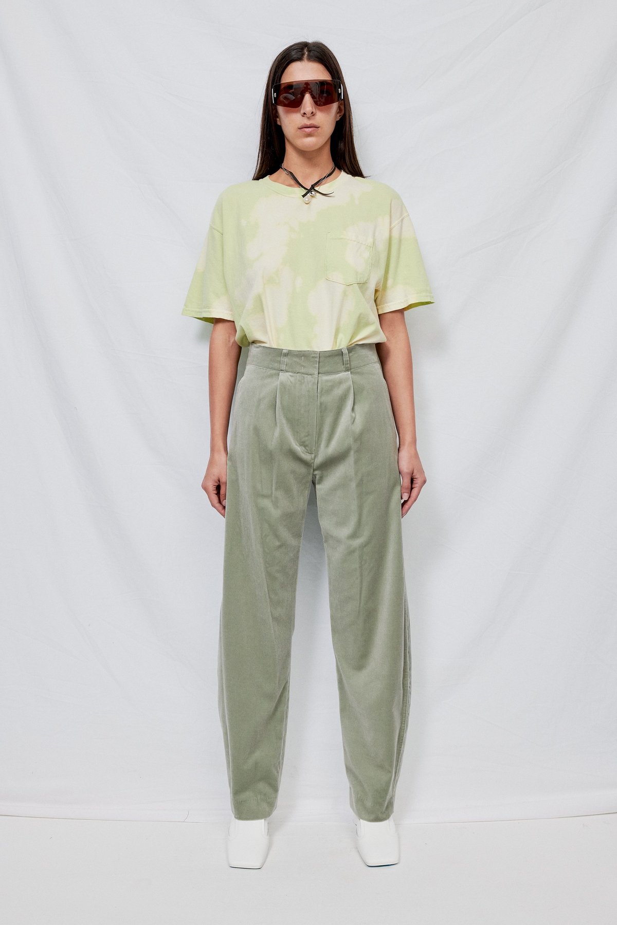 Theopen Product Velvet Rounding Pants - Khaki - Image 2 of 4