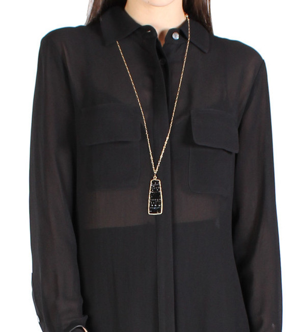 Spinel & Onyx Paddle Necklace Spinel & Onyx Paddle Necklace