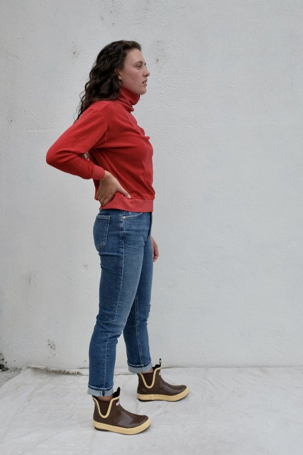 Velour Half-Zip Cropped Pullover 