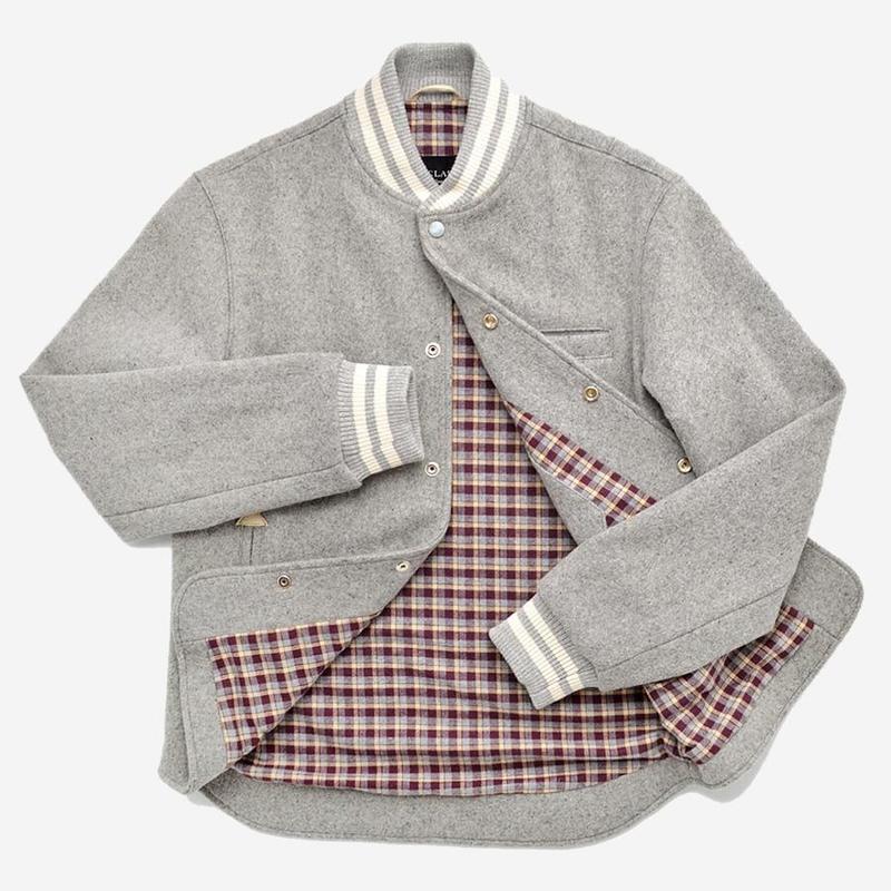 Outclass Melton Wool Stadium Jacket - Grey | Garmentory