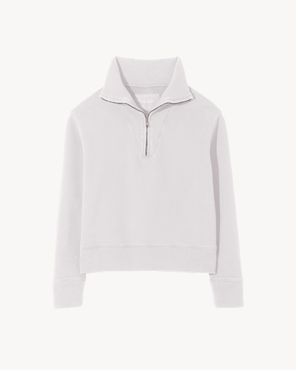 Nili Lotan Bentley Quarter Zip Sweatshirt - Ecru | Garmentory