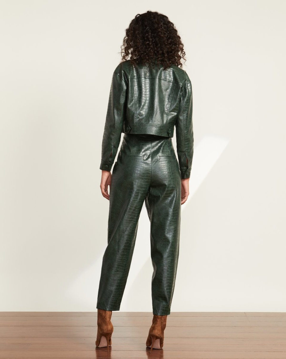 Veronica Beard Kita Vegan Leather Pant - Evergreen | Garmentory