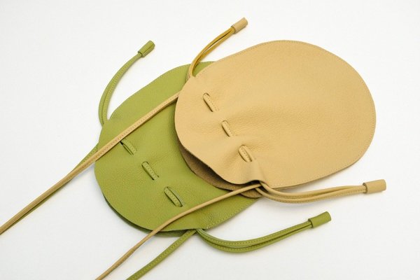 Hannah Emile Egg Purse Bag カリフォルニア Hannah Emile Drawstring Leather Purse Egg Purse - Wasabi | Garmentory