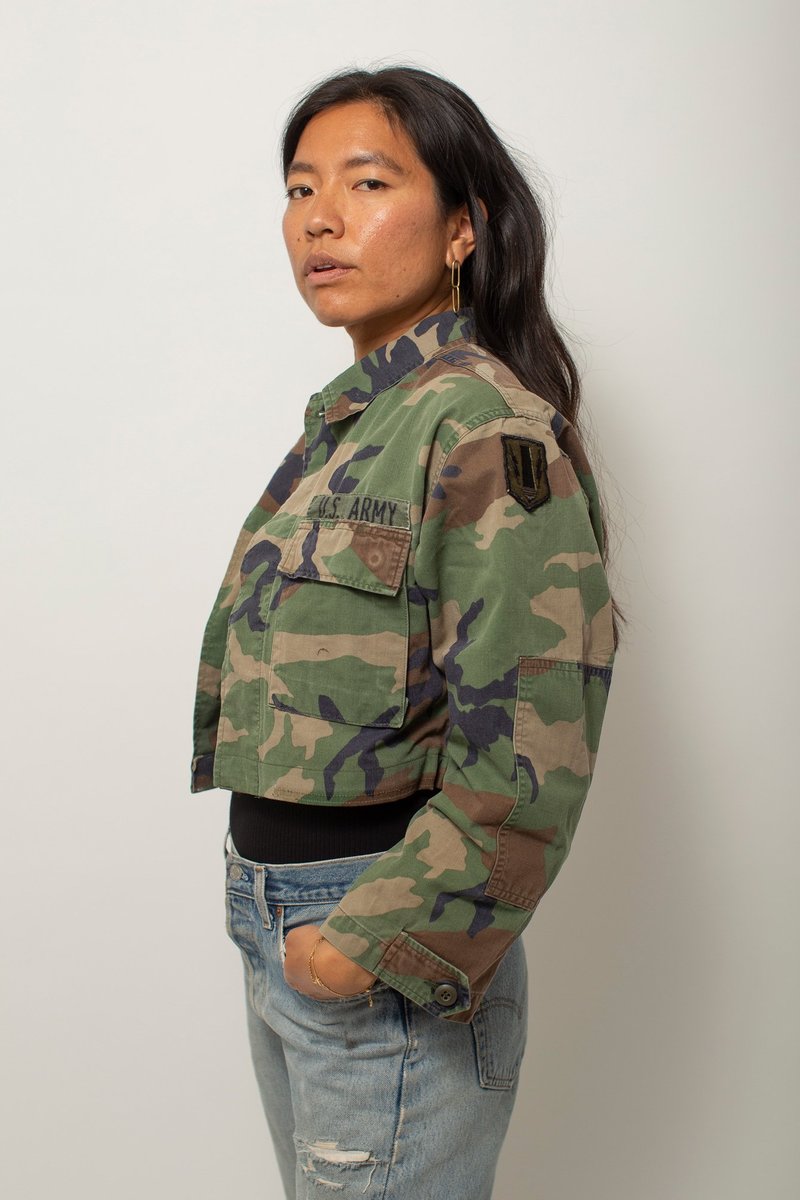 Vintage Cropped Military Jacket multi on Garmentory