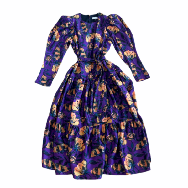 strapless open back dress Women's Choir Robe Dress with Detachable Cape – Royal/Gold or Purple Purple / 14