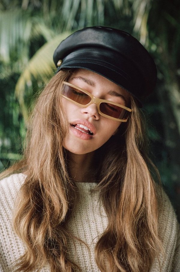 Lack of Color Lola Leather Cap - Black | Garmentory display picture 3