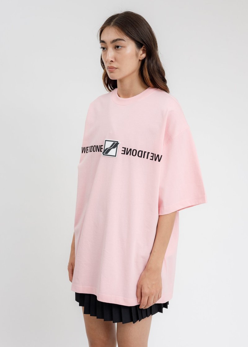 WE11DONE Patched Mirror Logo T-Shirt - Pink | Garmentory
