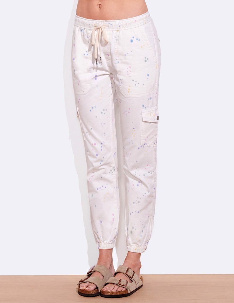 Sundry PAINT SPLASH JOGGER PANTS VANILLA Garmentory