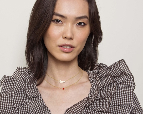 Jennifer Zeuner Mia Mini Enamel Necklace Gold Garmentory