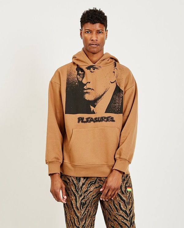 PLEASURES Backbone Hoody Brown Garmentory