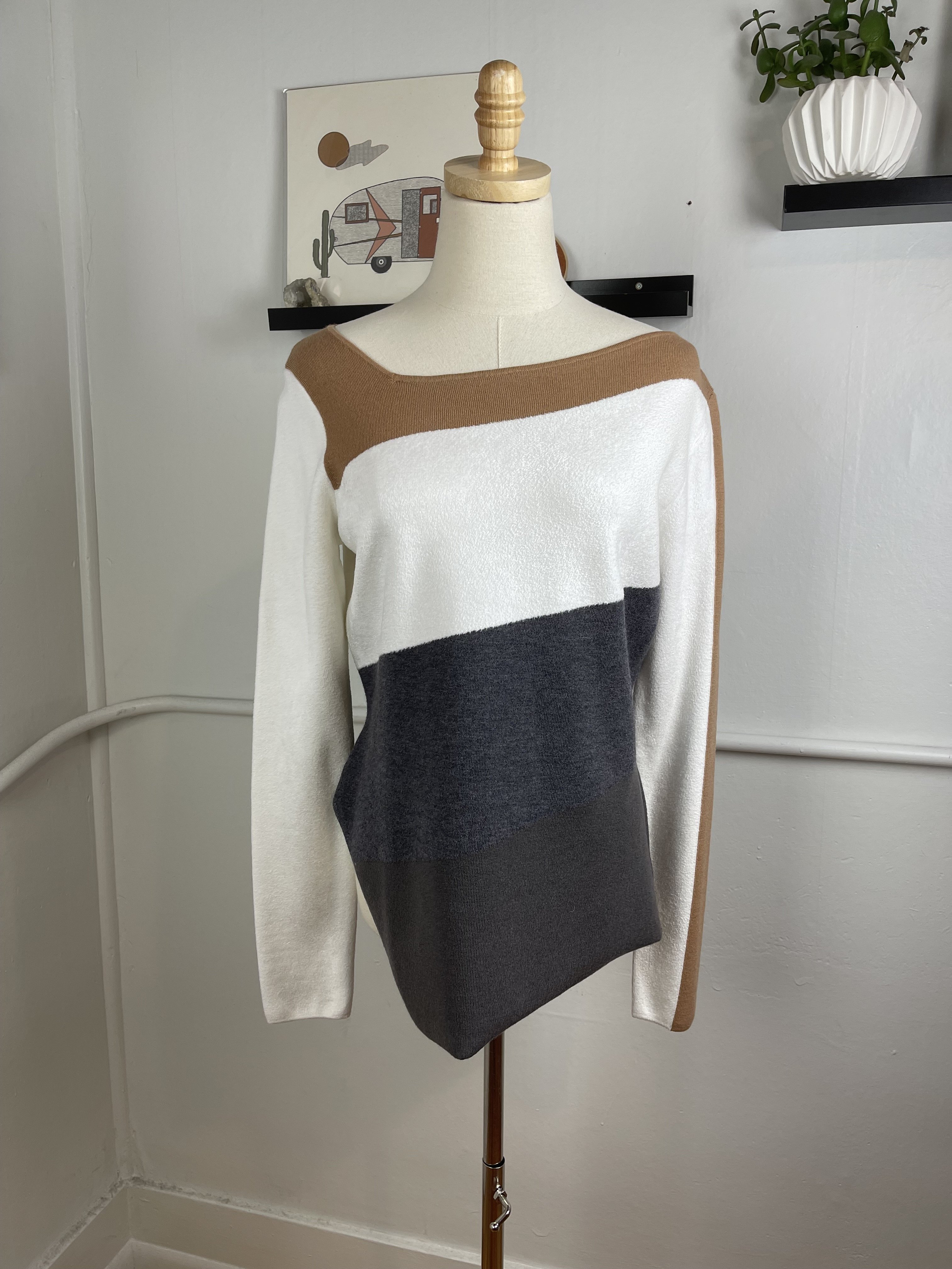 pre-loved] Diane von Furstenberg Color Block Sweater Garmentory