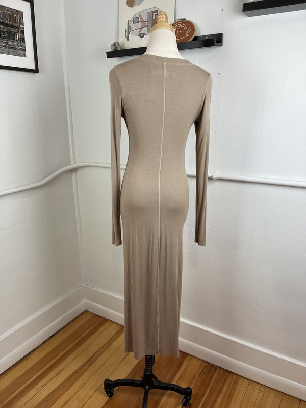 Enza Costa Henley Dress - Tan | Garmentory