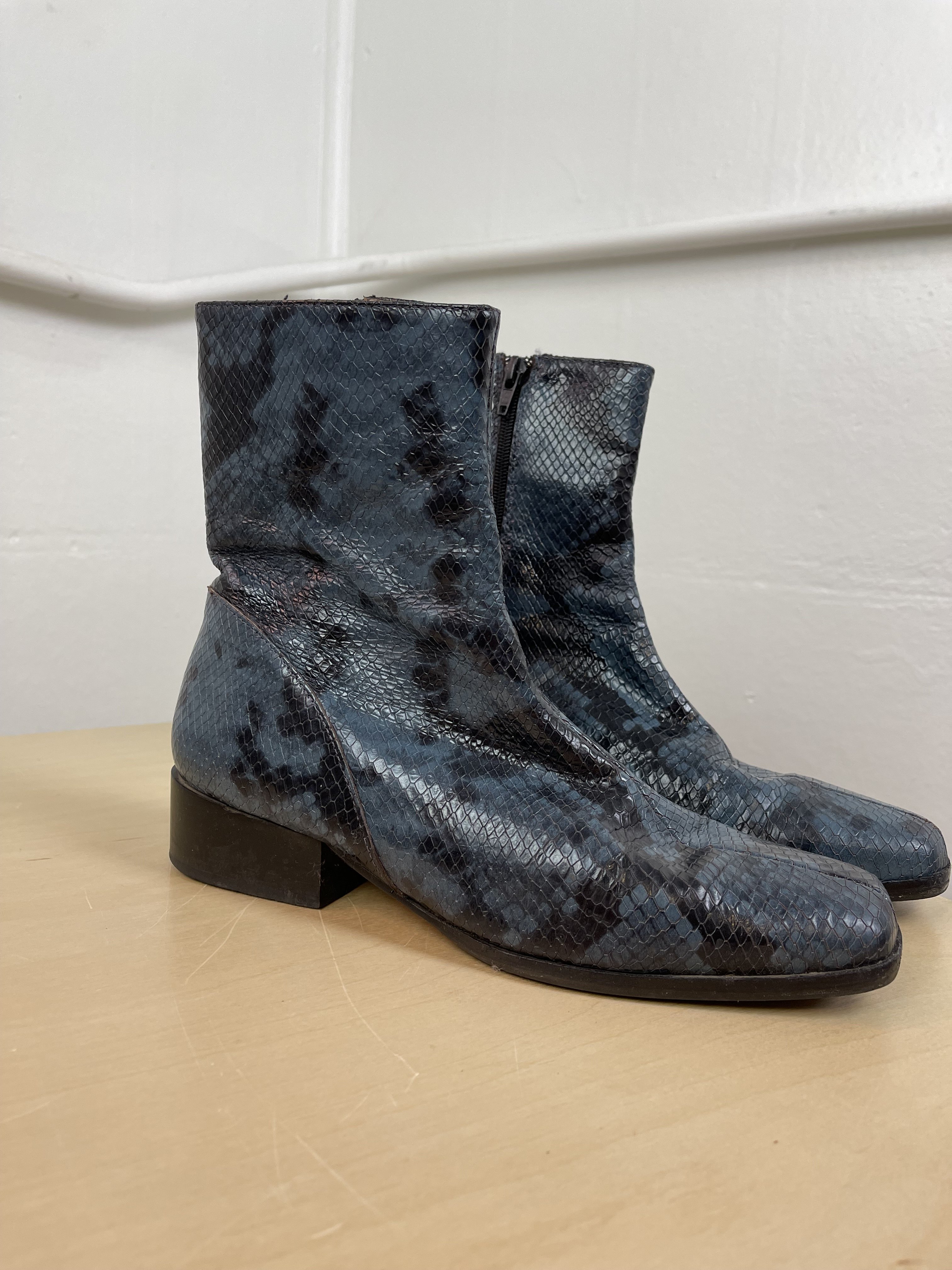 Pre-Loved] Paloma Wool Edna Boot - Blue Snakeskin | Garmentory