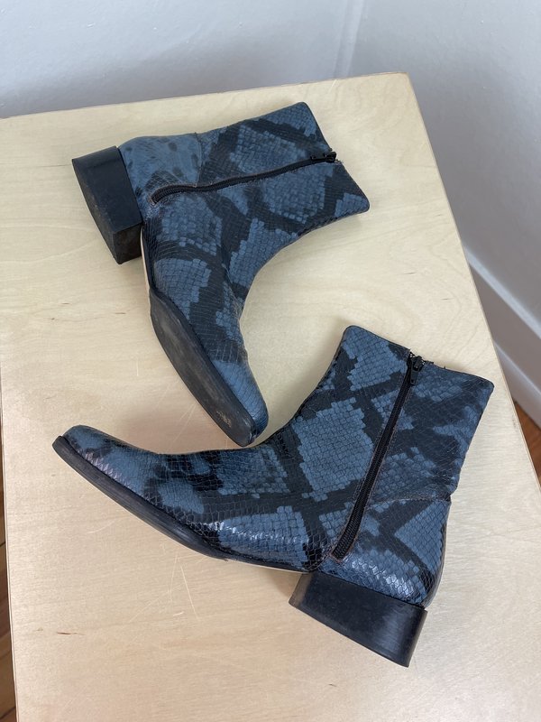Pre-Loved] Paloma Wool Edna Boot - Blue Snakeskin | Garmentory