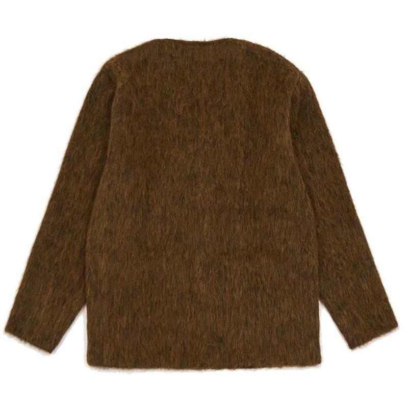 Cardigan 'Olive Melange Mohair' | Garmentory