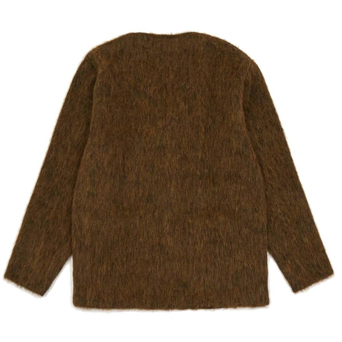 Cardigan 'Olive Melange Mohair' | Garmentory