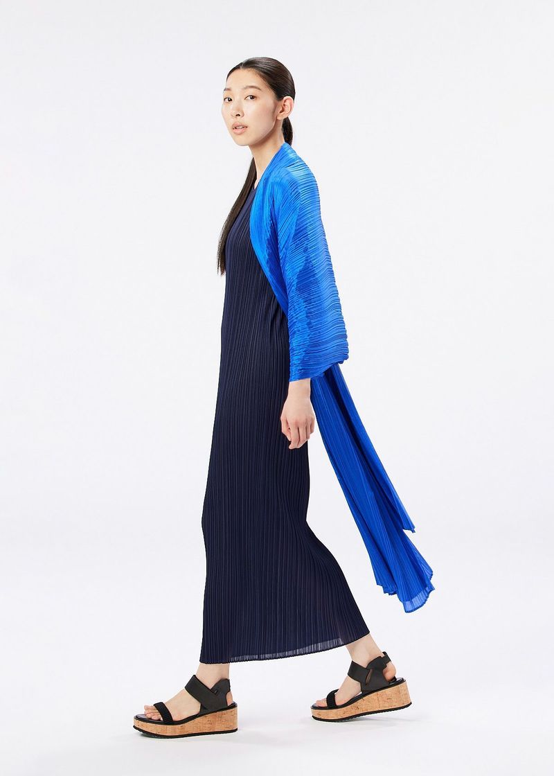 Madame T Stole in Green by Pleats Please | Garmentory