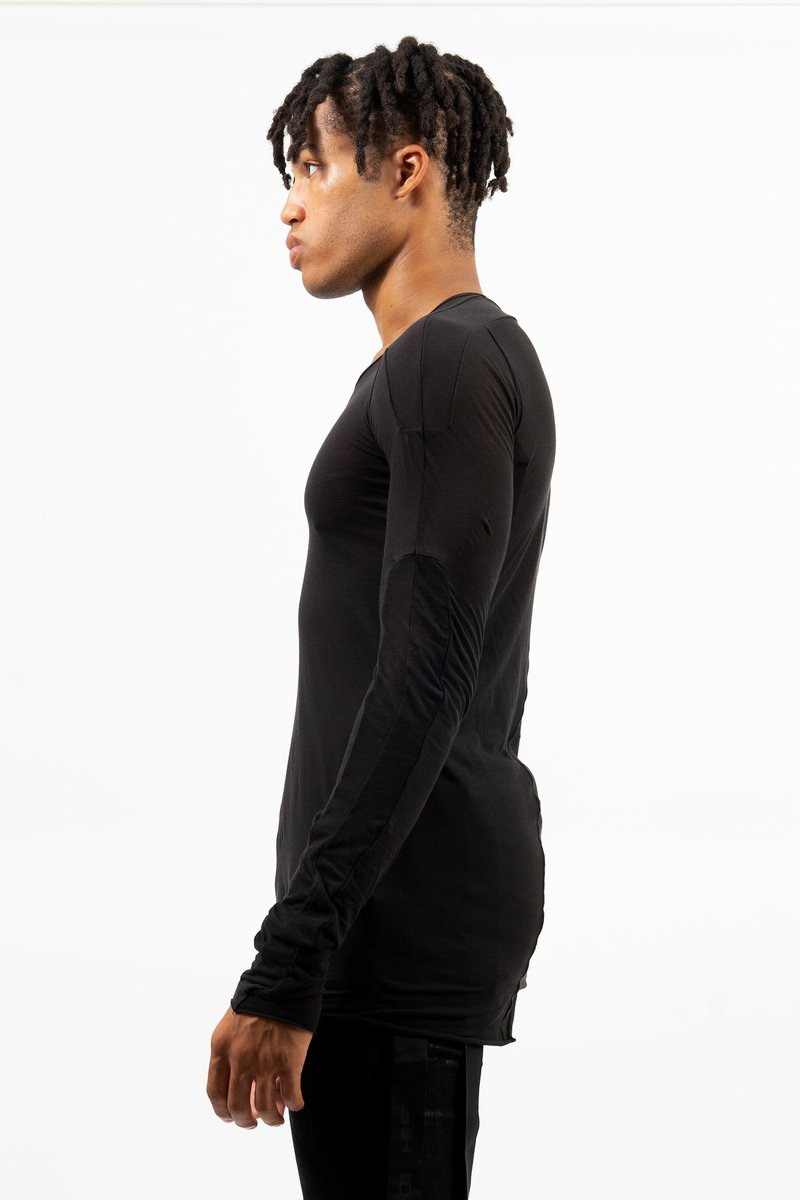 【Rick Owens DRKSHDW】ブラック Scarification 長袖トップス RICK OWENS DRKSHDW - 【24AW】ジャンボ ロングスリーブ 長袖 T